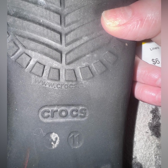 Crocs Iconic Comfort Kadee II Black Flip Flop Sandals Womens Size 11 - Picture 10 of 15